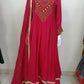Majenta & Black Pure Chinon Anarkali Suit with Zari & Mirror Work and Organza Dupatta