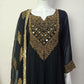 Majenta & Black Pure Chinon Anarkali Suit with Zari & Mirror Work and Organza Dupatta