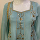 Mouse Pure Chinon Short Anarkali Suit with Sharara & Organza Dupatta