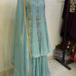 Mouse Pure Chinon Short Anarkali Suit with Sharara & Organza Dupatta