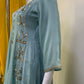 Mouse Pure Chinon Short Anarkali Suit with Sharara & Organza Dupatta