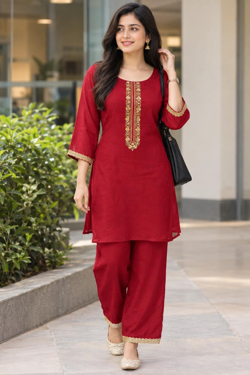 Maroon Without Dupatta (Design.No-12020)
