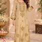 Blue,Pink,Green & Light Beige Shimmer Tissue One-Piece Party Wear Dress with Jhumka Hand Embroidery