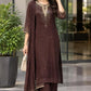 Majinta, Red, Brown & Mehroon Pure Chinon Handwork Straight Suit Dupatta Set | Des.no-12127