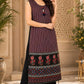 Black Pure Crepe Ajrakh Printed Indo-Western Co-ord Set with Hand Embroidery