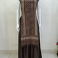 Brown Pure Crepe Ajrakh Indo-Western Co-ord Set with Embroidered V-Neck