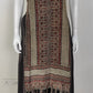 Brown Pure Crepe Ajrakh Indo-Western Co-ord Set with Embroidered V-Neck