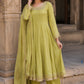 Liril Pure Chinon Anarkali Suit with Organza Dupatta & Lace Detailing