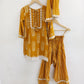 Mustard Yellow Pure Handloom Cotton Farshi Salwar Suit Set for Girls | 7–18 Years