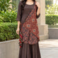 Brown Modal Indo-Western One Piece Dress with Ajrakh Reversible Scarf