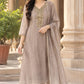 Mouse Salsa Tissue Semi Formal Suit Dupatta Set for Women | Handwork Neck