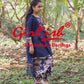 Navy Blue Kids’ Anarkali Dupatta Set | Cotton Embroidered Neck | Label Anju Kumar