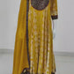 Mustard Pure Cotton Anarkali Suit with Patch Work & Kota Doria Dupatta – Women’s Ethnic Wear