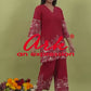 Red Pure Cotton Coord Set for Women | V-Neck Kurti with Dori Work | Ethnic Wear Set | M to 3XL