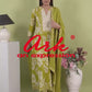 Green Cotton Anarkali Suit Dupatta Set with Kota Doriya | Label Anju Kumar