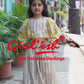 Lime Indo Western Crop Top & Gathered Plazo Set for Girls