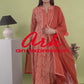 Orange Rust Pure Cotton Anarkali Suit Dupatta Set | Label Anju Kumar