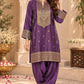 Wine Dola Silk Banarasi Jacquard Farshi Salwar Set